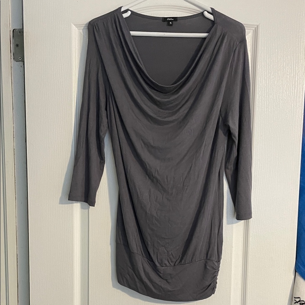 Storm Gray Draped Women's Top